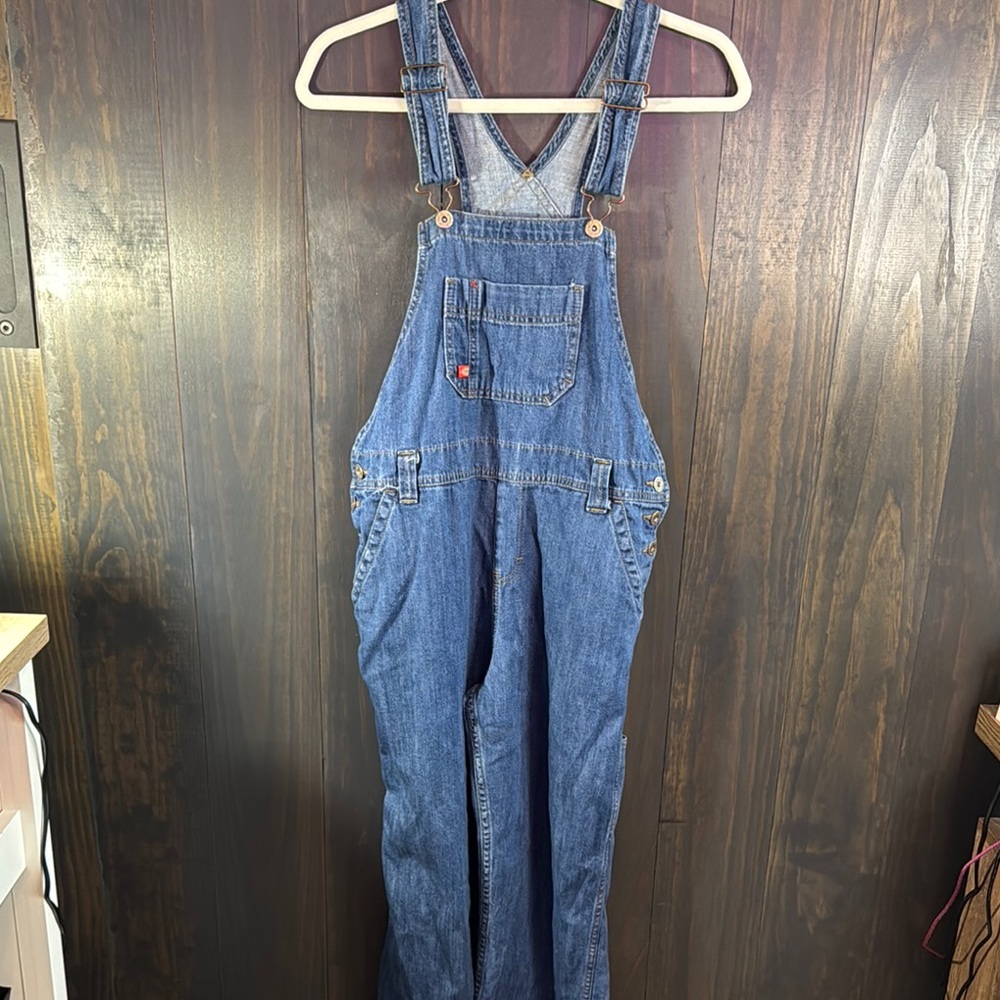 Dickies Y2K Denim Overalls Wide Leg Cargo Unisex Men's Small